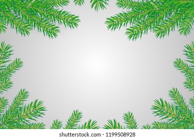 Happy new year background with Christmas trees branches