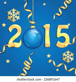 Happy new year background with Christmas bauble 