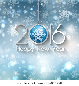 Happy new year background with Christmas bauble