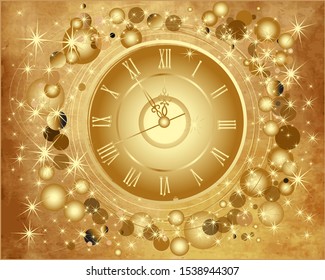 Happy New Year  background with clock