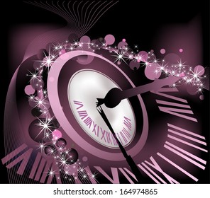 Happy New Year  background  with clock