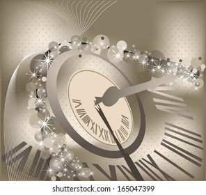 Happy New Year  background  with clock