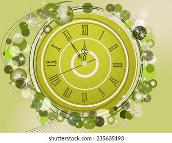 Happy New Year  background  with clock