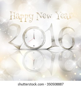 Happy New Year background with clock design