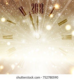 Happy New Year background with clock face