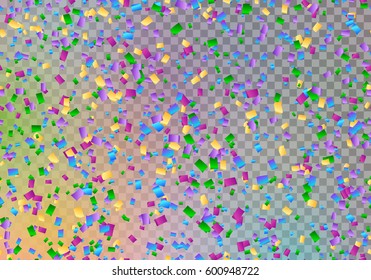 Happy new year background with confetti in the air  on a transparent backdrop