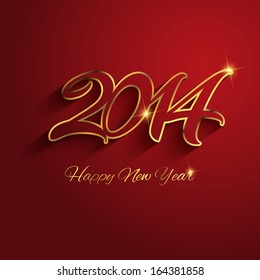 Happy New Year background with decorative text design