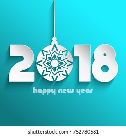 Feliz Año Nuevo con decorativo colgando baudible
