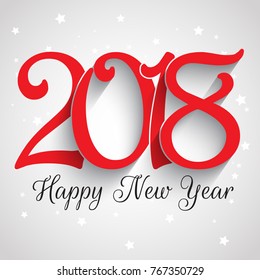 Happy New Year background with decorative typography design
