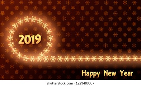 Happy New Year background. For design posters, banners or greeting cards. Vektor illustration.