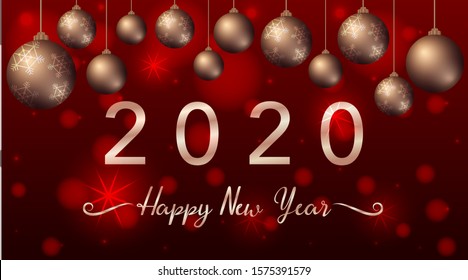Happy new year background design for 2020 illustration
