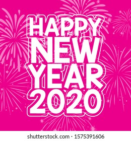 Happy new year background design for 2020 illustration