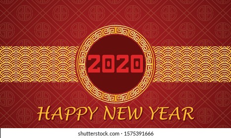 Happy new year background design for 2020 illustration