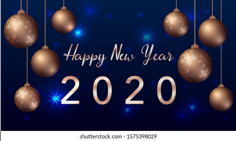Happy new year background design for 2020 illustration
