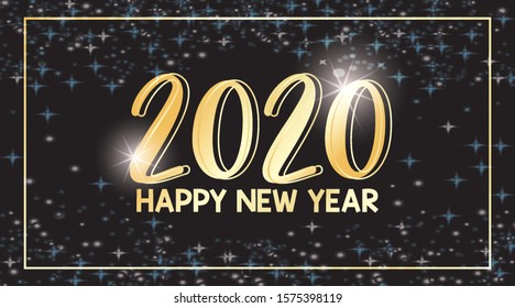 Happy new year background design for 2020 illustration