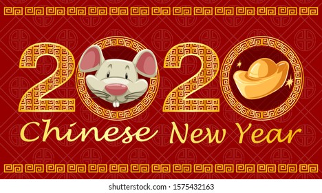 Happy new year background design for 2020 illustration