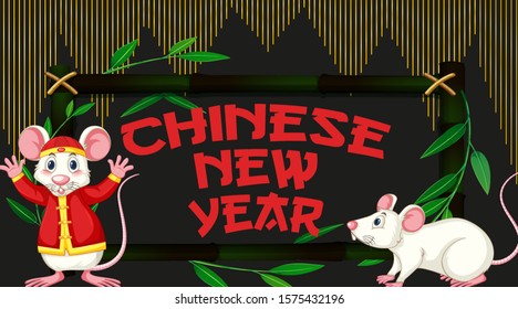 Happy new year background design mit Mausgrafik
