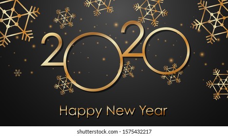 Happy new year background design for 2020 illustration