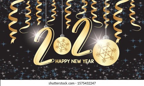 Feliz diseño de fondo de año nuevo para la ilustración de 2020
