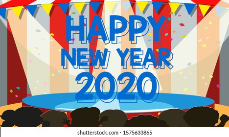Happy new year background design for 2020 illustration