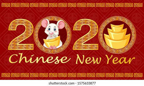 Happy new year background design for 2020 illustration