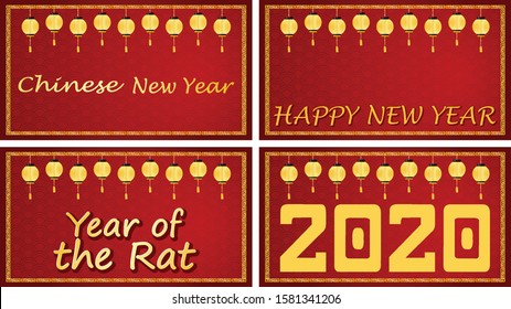 Happy new year background design for 2020 illustration
