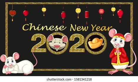 Happy new year background design for 2020 illustration