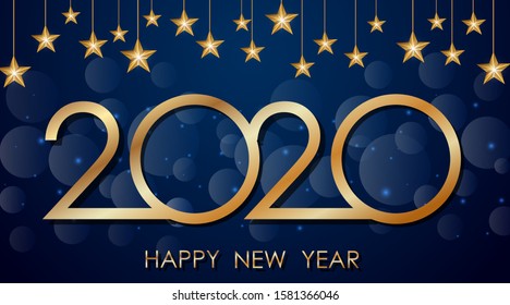 Happy new year background design for 2020 illustration
