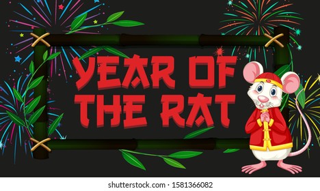 Happy new year background design with fireworks illustration