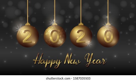 Feliz diseño de fondo de año nuevo para la ilustración de 2020