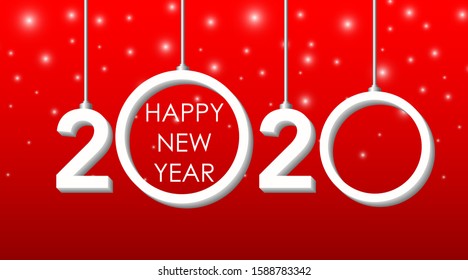 Happy new year background design for 2020 illustration