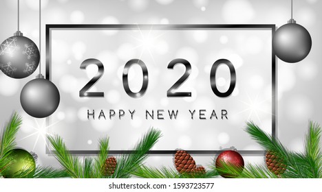 Feliz diseño de fondo de año nuevo para la ilustración de 2020