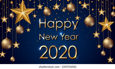 Happy new year background design for 2020 illustration