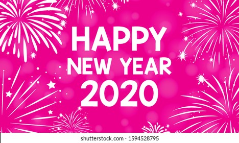Happy new year background design for 2020 illustration