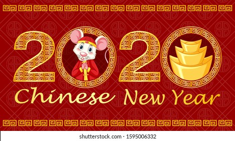 Happy new year background design for 2020 illustration