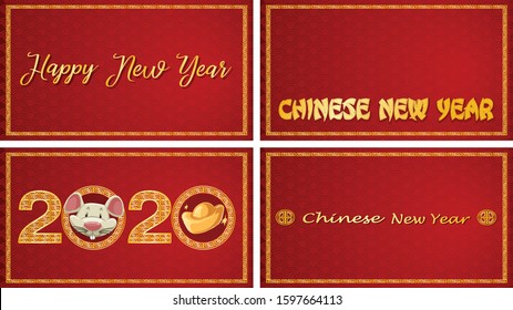 Happy new year background design for 2020 illustration