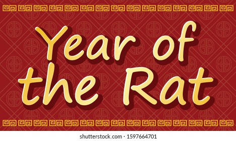 Happy new year background design for rat year illustration