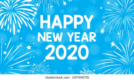 Happy new year background design in blue illustration