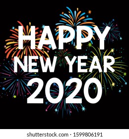 Happy new year background design for 2020 illustration