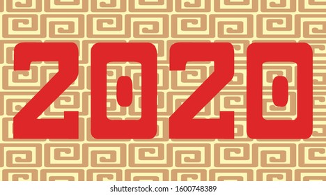 Happy new year background design for 2020 illustration
