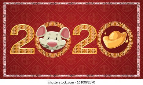 Happy new year background design for 2020 illustration