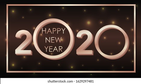 Happy new year background design for 2020 illustration