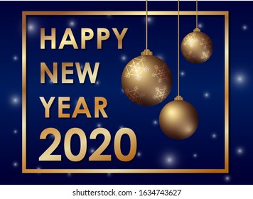 Happy new year background design for 2020 illustration