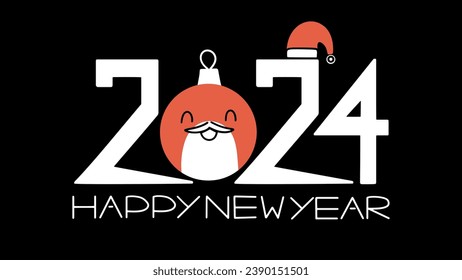 Happy New Year background design. Christmas template with decorative ornament and handwritten text. Vector illustration