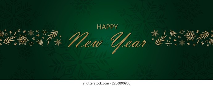 Happy new year background with frozen snowflake