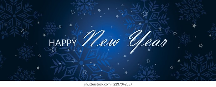 Happy new year background with frozen snowflake