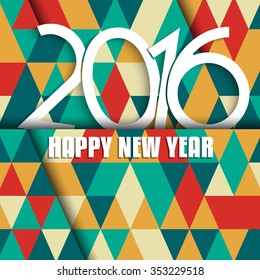 Happy New Year background with geometric design