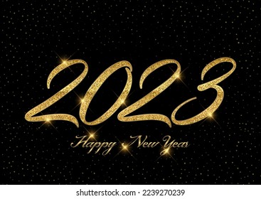 Feliz Año Nuevo con un brillante diseño brillante de destello dorado