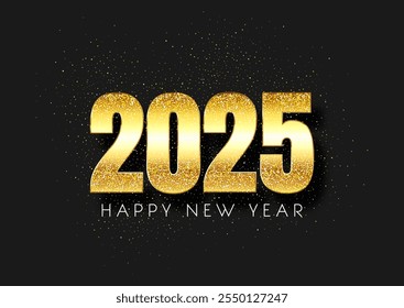 Happy New Year background with a glittery gold numbers design 