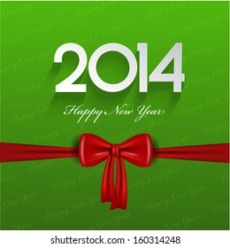 Happy New Year background with a glossy red bow